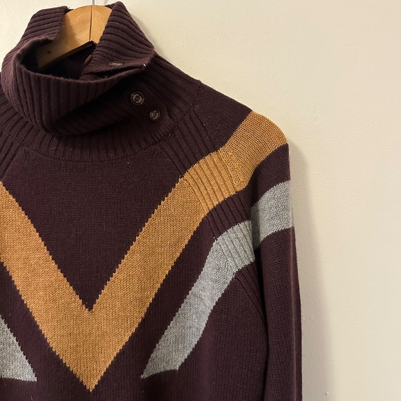 Alps & Meters Women's Ski Race Knit Wool-Cashmere Top in Maroon | Size Large - Picture 2 of 9